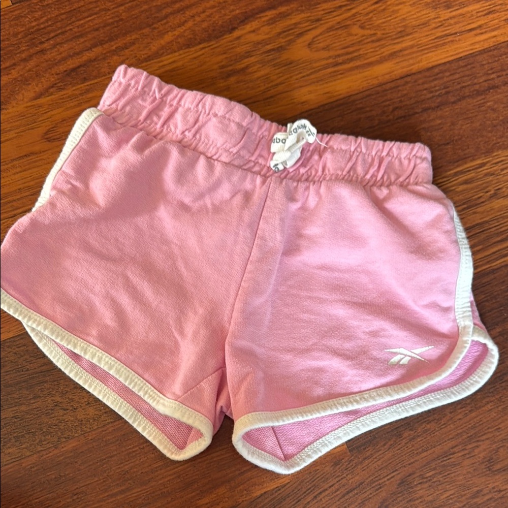 3/$12 Reebok Girls’ Pink and White Trim Shorts (5)